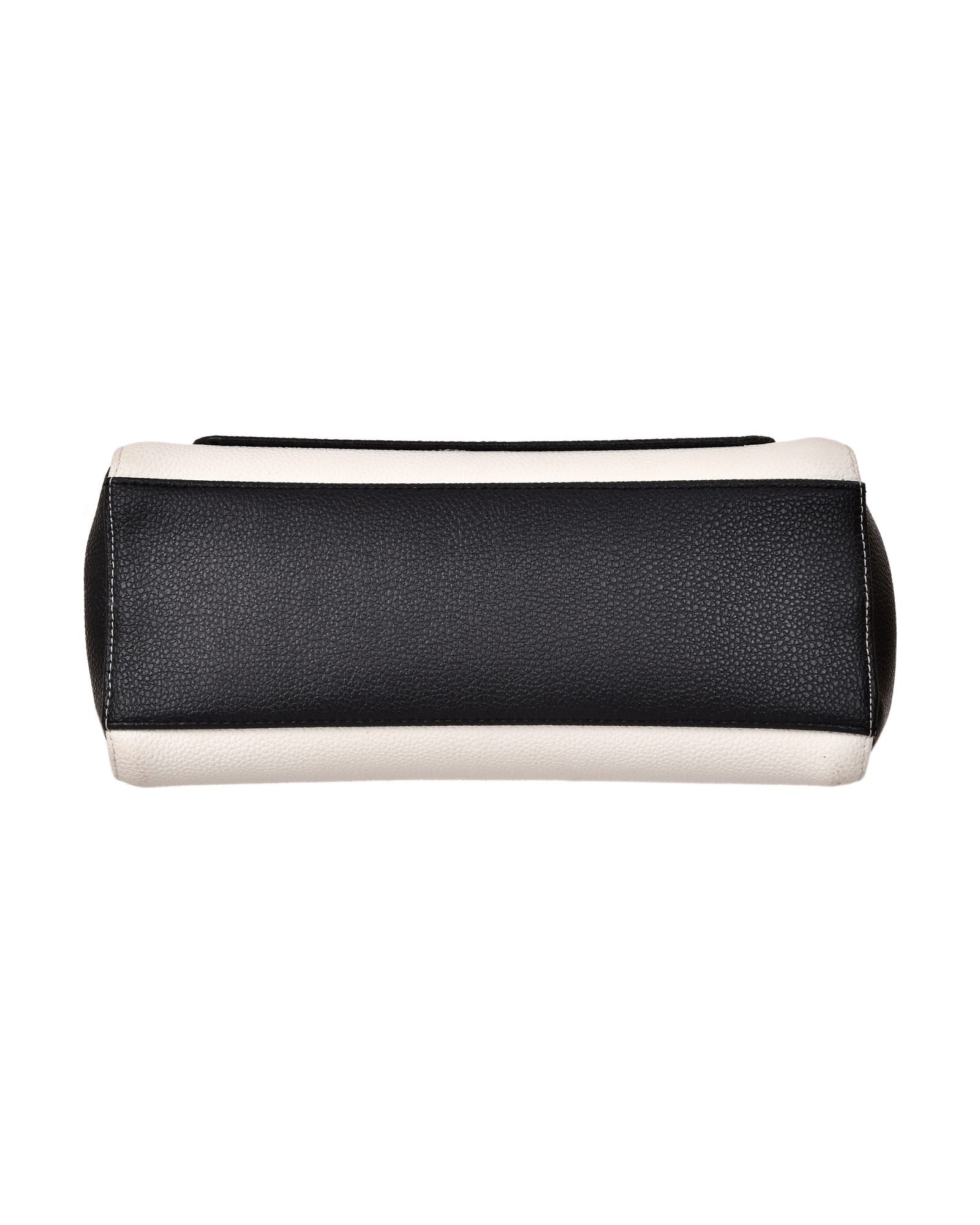 Two Tone Envelope Flap Handbag in Black/White - underside
