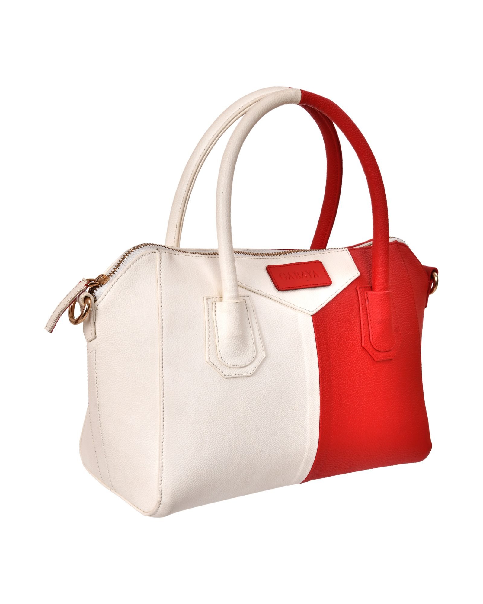 Two Tone Shoulder Strap Handbag in Red/White - side view