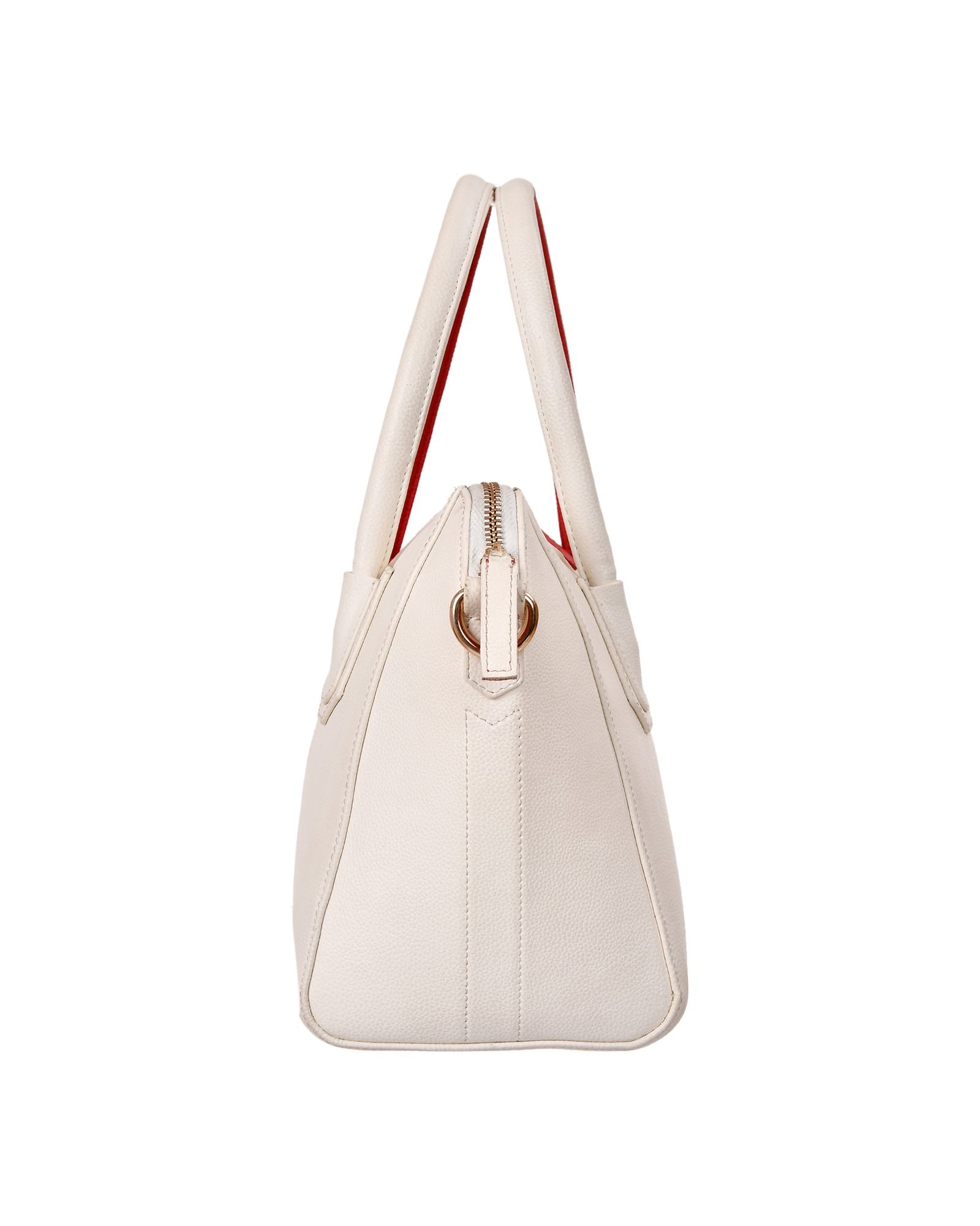 Two Tone Shoulder Strap Handbag in Red/White - detail view