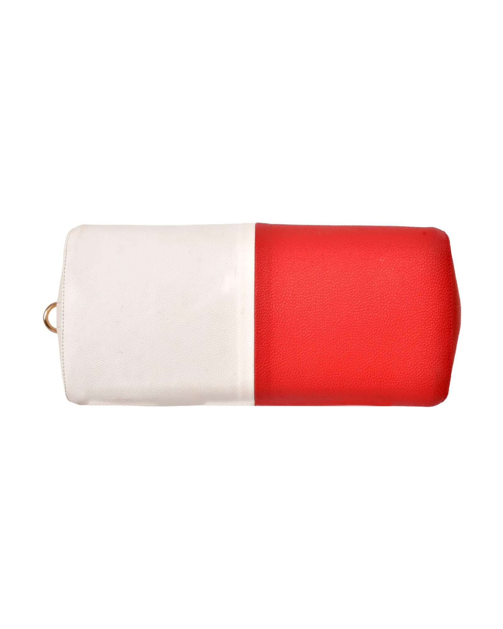 Two Tone Shoulder Strap Handbag in Red/White - underside
