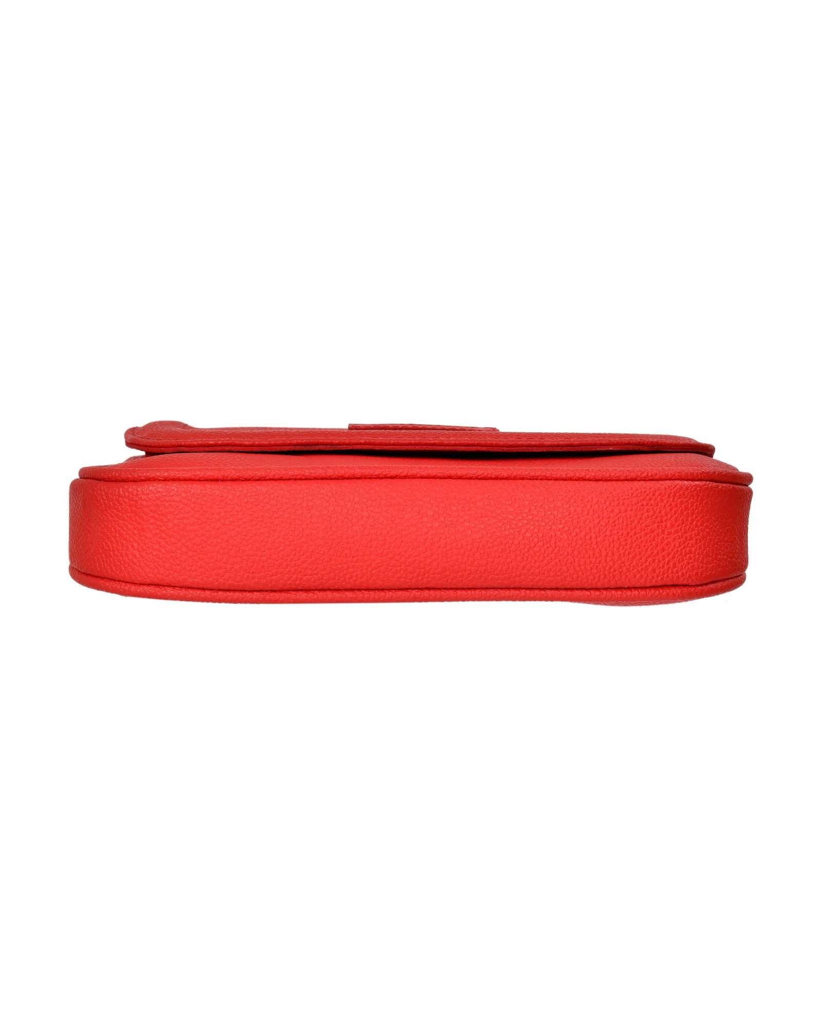 Chain Strap Flap Sling Bag in Red - underside