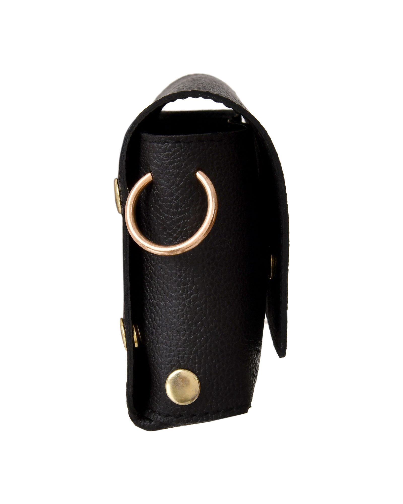 Chain Strap Fold Over Clutch Bag in Black - underside