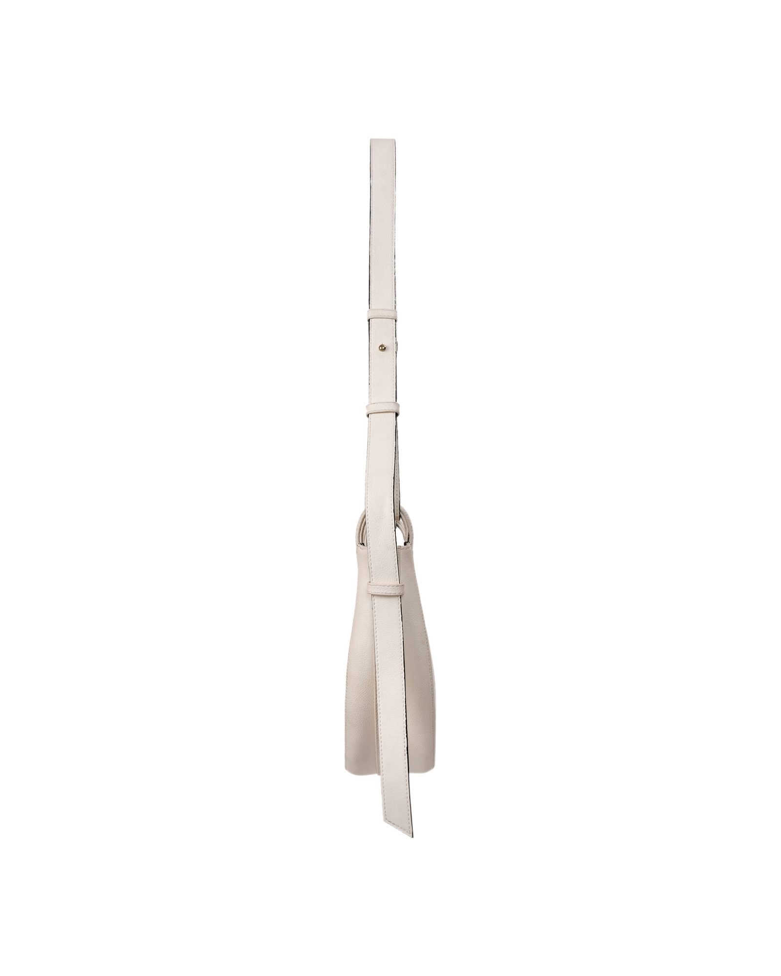 Crescent Hobo Shoulder Bag in White - detail view