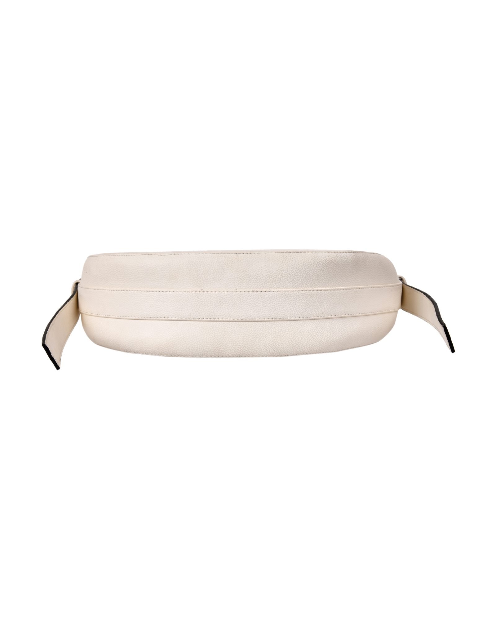 Crescent Hobo Shoulder Bag in White - strap detail
